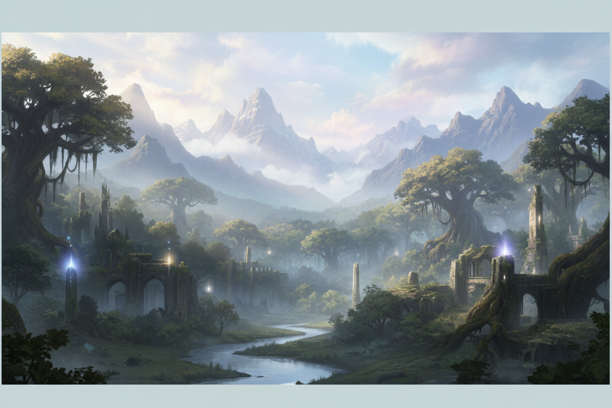 Tolkien-inspired epic fantasy landscape